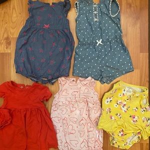 Carter’s Rompers/Dresses (Lot of 6).